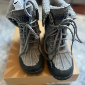 UGG Kids Black and Gray Cozy Boots